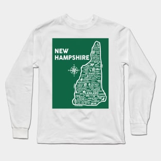 New Hampshire Map Long Sleeve T-Shirt